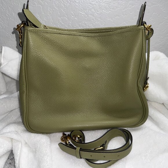 Rare, barely-used Coach Soft Pebble Leather Cary Shoulder Bag - Moss?Sage? - Picture 7 of 7